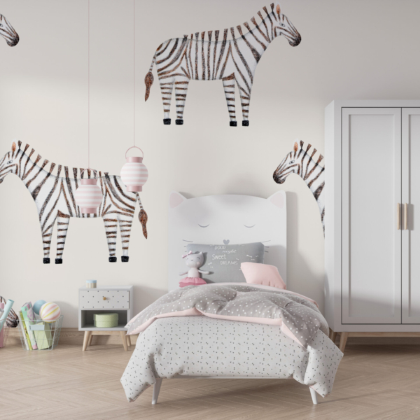 Wandgemälde mit Zebras
