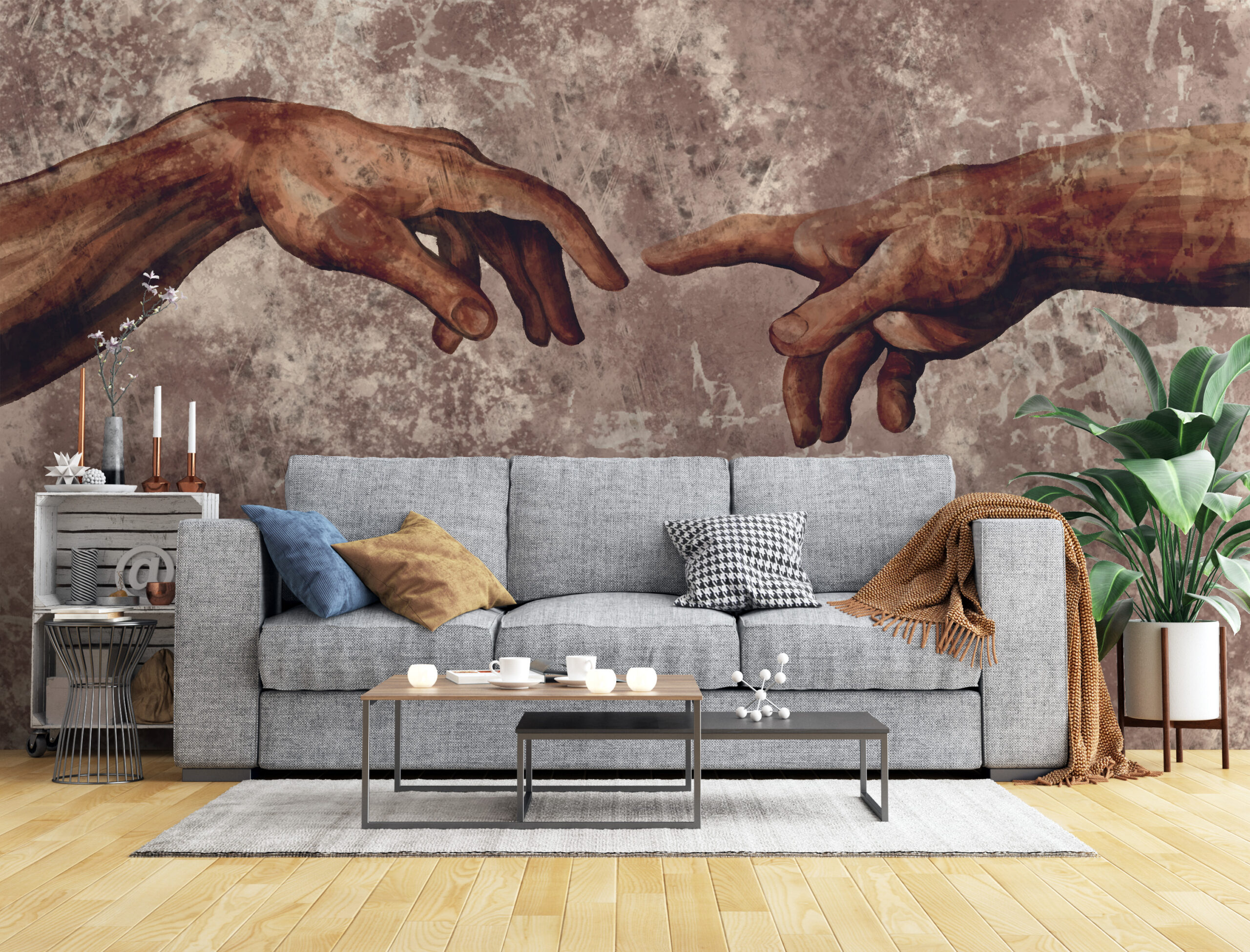 Wandmalerei Touch Hands