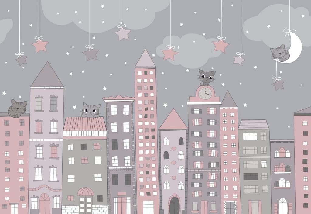 Väggmålning Sovande stad för baby - Bild 3