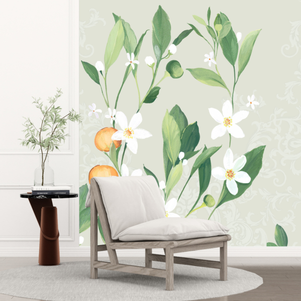 Fototapete Weiß und Grün