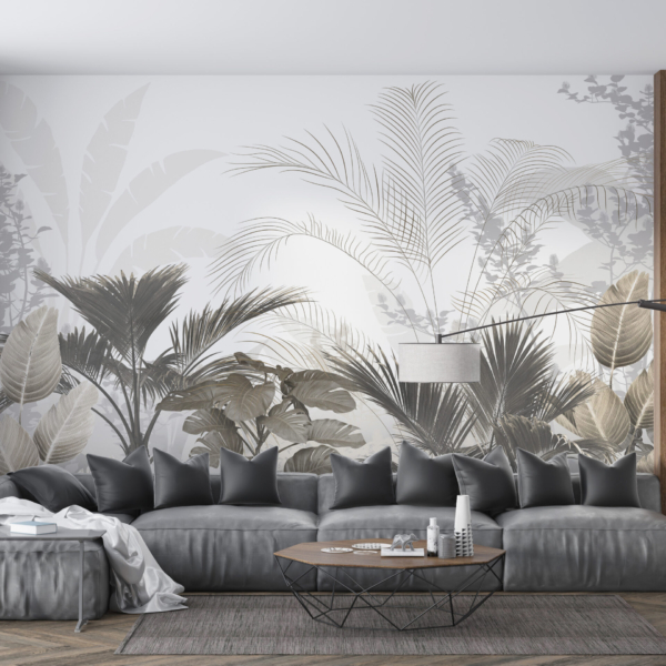 Fototapete Blätter im Nebel