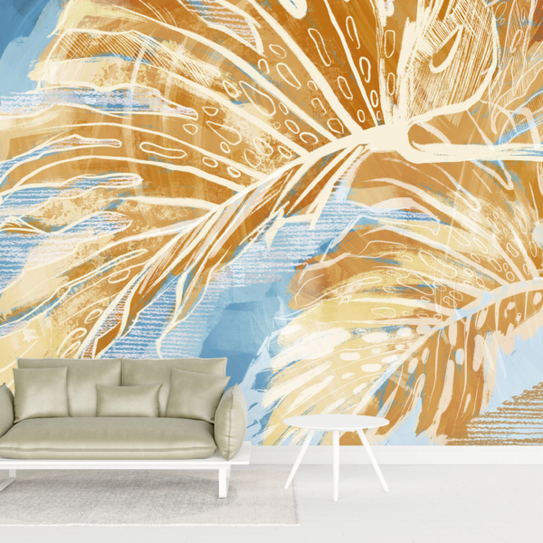 Fototapete Golden Leaf Monstera