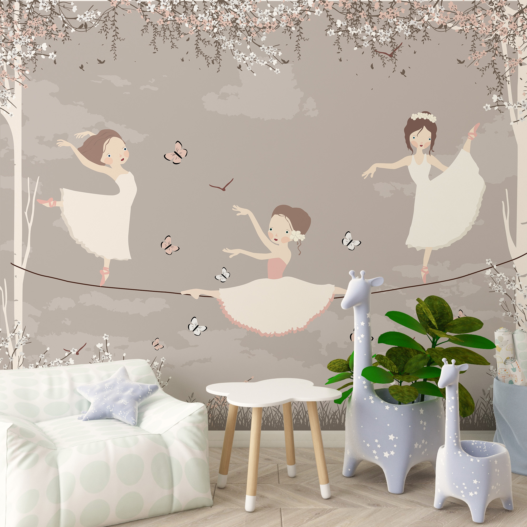 Fototapete Ballett Tänzer in Beige