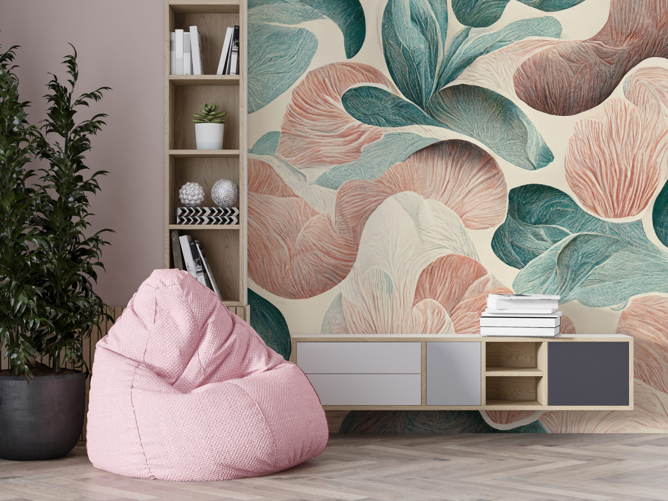 Fototapete Pastellblätter