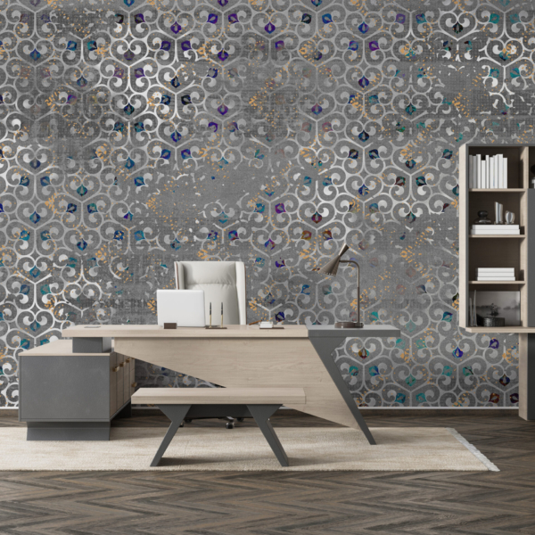 Fototapete Grau Mandala