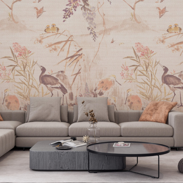 Fototapete Vogelgarten In Beige