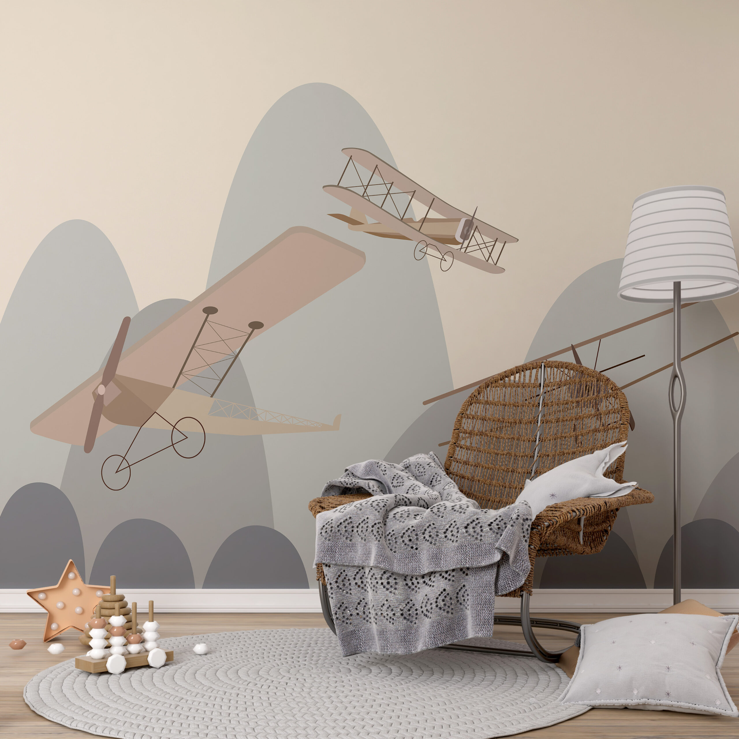 Fototapete Flugzeuge In Den Bergen