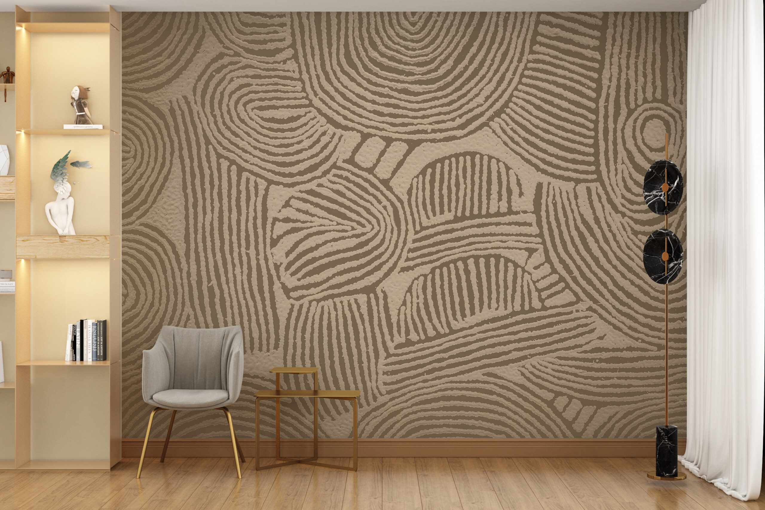 Väggmönster i brunt och beige