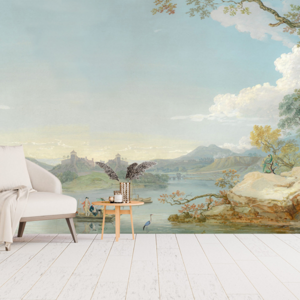 Wandmalerei Insel auf einem See