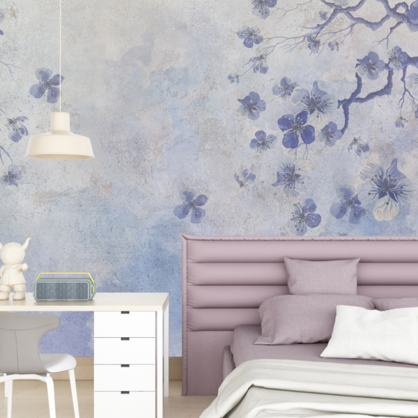 Fototapete Lila Blumen auf Leinwand