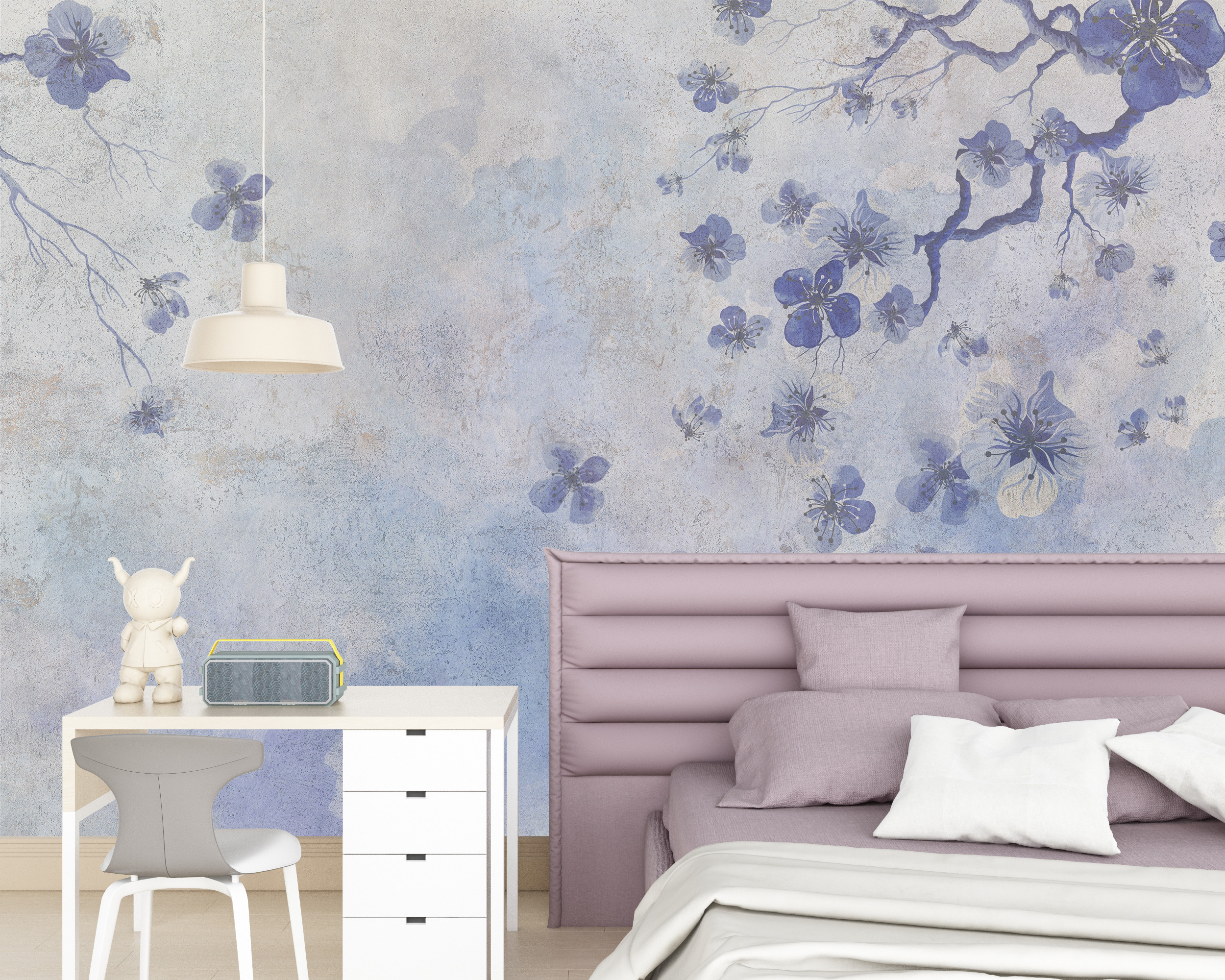 Fototapete Lila Blumen auf Leinwand