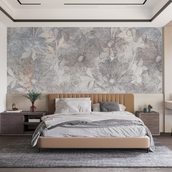 Fototapete Blumen In Grau