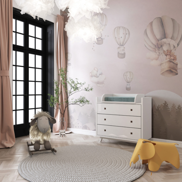 Fototapete Ballonfahrt über dem Wald