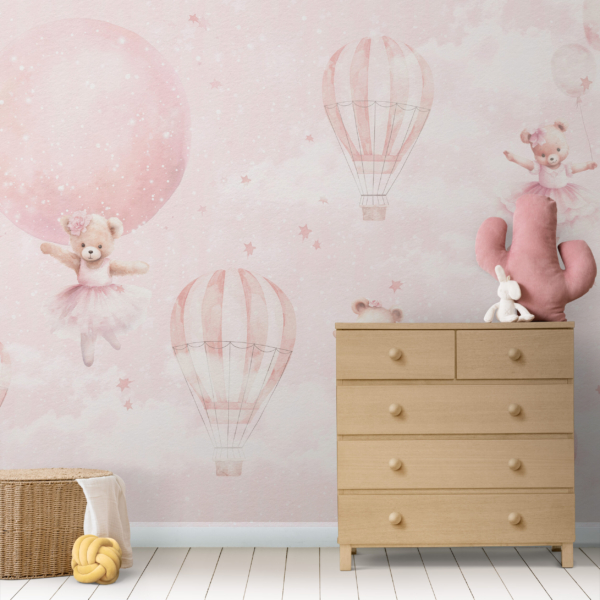 Fototapete Teddybären und Luftballons