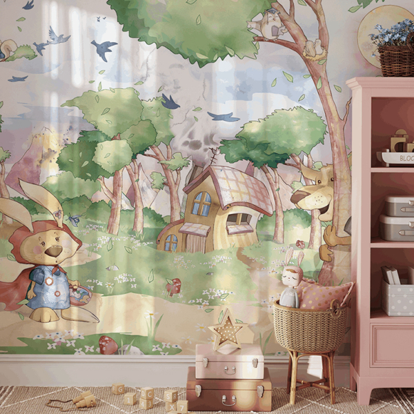 Fototapeta Zajączek W Roli Czerwonego Kapturka