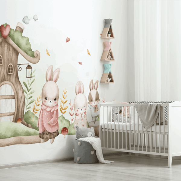 Fototapeta Leśna Rodzina Króliczków