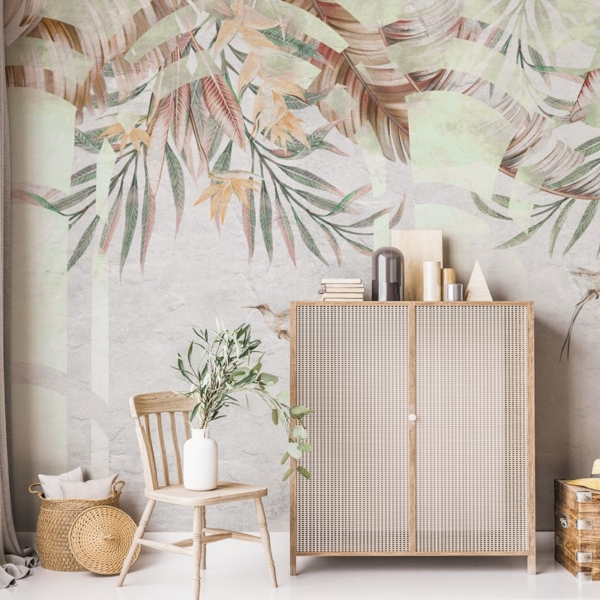 Fototapeta Egzotyczne Liście W Dekoracyjnych Łukach