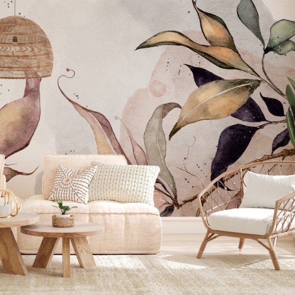 Fototapeta Liście na Akwareli