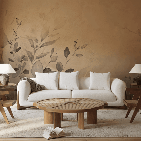 Fototapeta Szaro-Beżowa Akwarelowa Harmonia