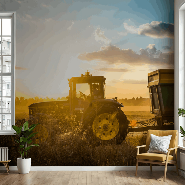 Fototapeta Traktor W Polu