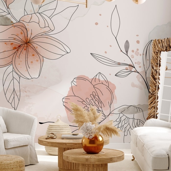 Fototapeta Delikatne Kwiaty na Akwareli