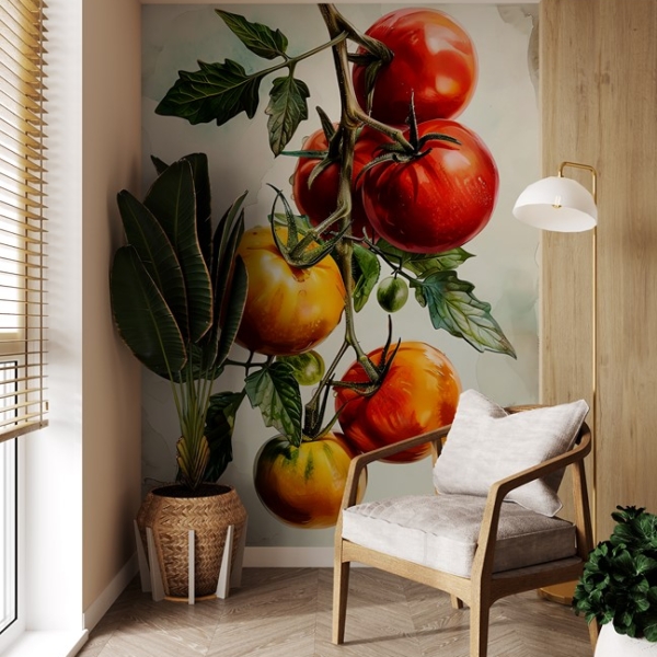 Fototapeta Dojrzałe Pomidory na Gałązce